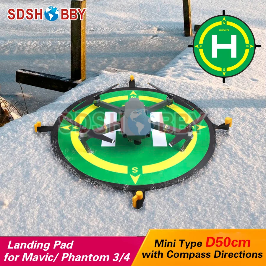 Sunnylife Foldable Landing Pad Helipad 50cm with Compass Directions for DJI FPV/MAVIC AIR 2/Mini/SPARK/Phantom 3/4 PRO V2.0