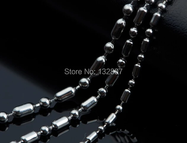 10pcs/Lot 2.4mm wide Long Short Rice Bead Chain Necklace Stainless steel women men Jewelry  18-32'' Lenght