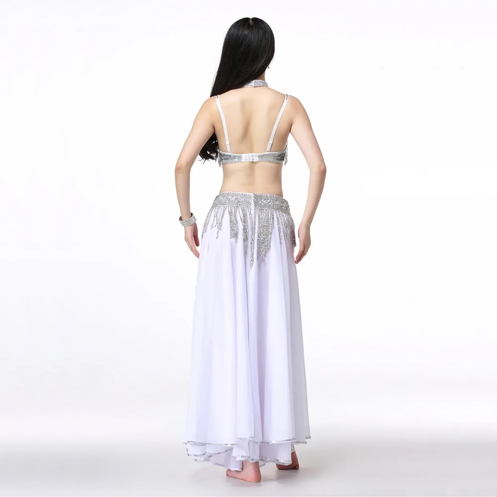 2019 Women Dancewear Belly Dance Costumes Set East Style Outfit Women Bellydance Outfits Beading (Bra Belt Skirt Necklace)