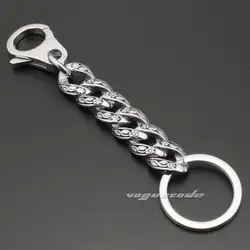 Unique 316L Stainless Steel Rose Chain Men`s Key Ring Keychain 4R013KC