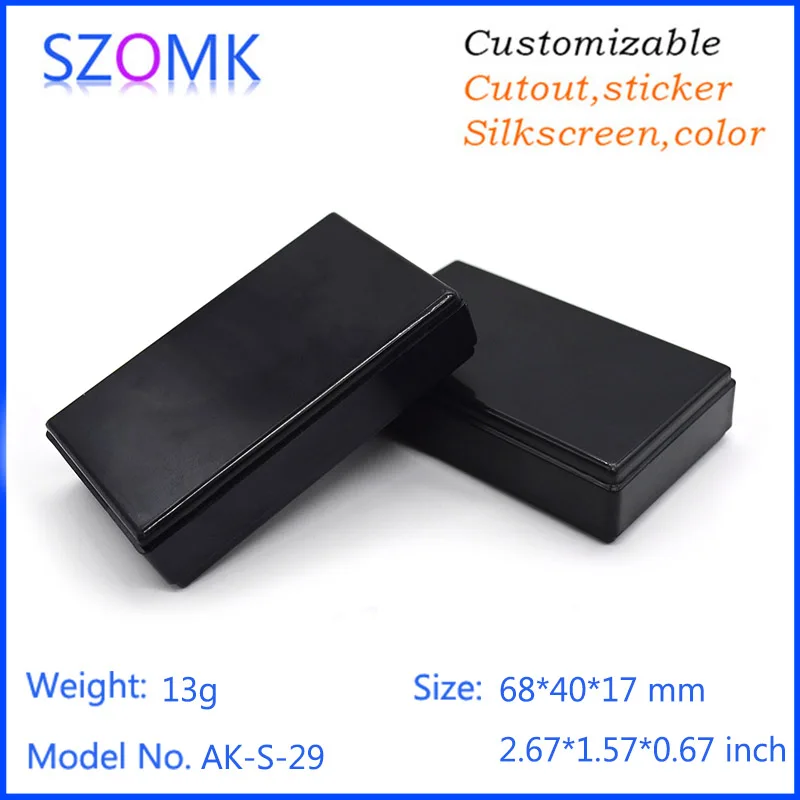 2Pcs small plastic enclosure instrument enclosure box for pcb 68*40*17mm szomk plastic project box diy electronics box