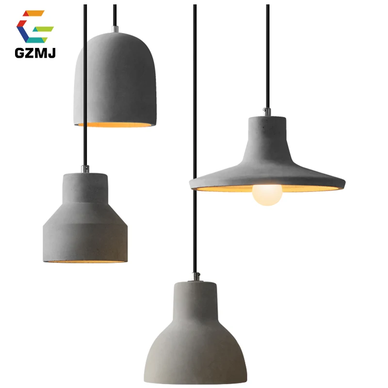 

GZMJ Vintage Cement Pendant Lights Industrial Decor Cord Pendant Hanglamp Originality Suspension Luminaire For Coffee House Bar