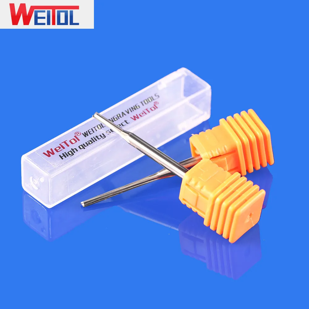 WeiTol 5A 3.175mm Shank Tungsten Steel Milling Cutter for Wood MDF Plastic 2 Flutes Straight Bits