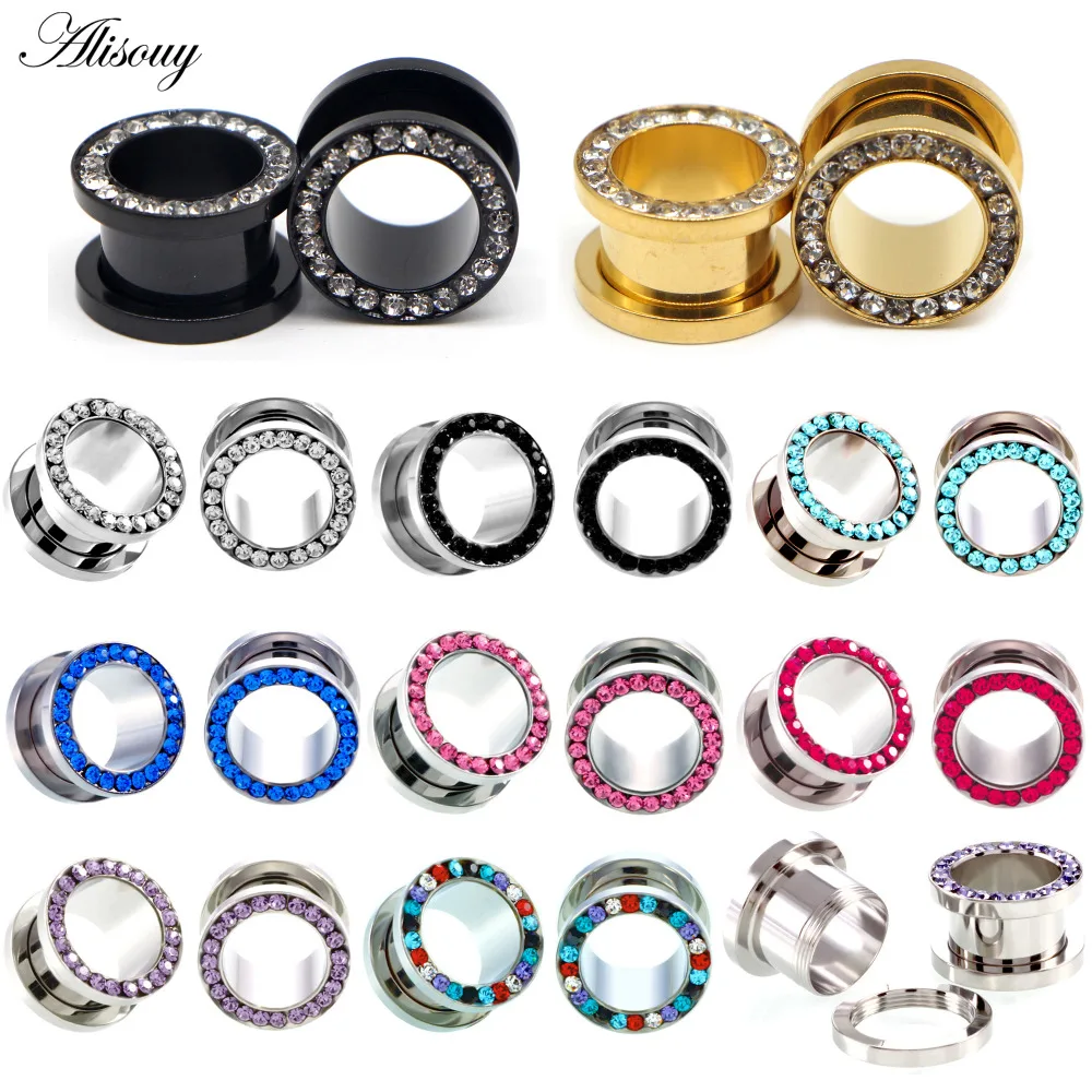 1pc 316L Stainless Steel Ear Plugs and Tunnels Ear Piercings Earlets Screwed Earring Expander Ear Gauges Body Jewelry Piercings