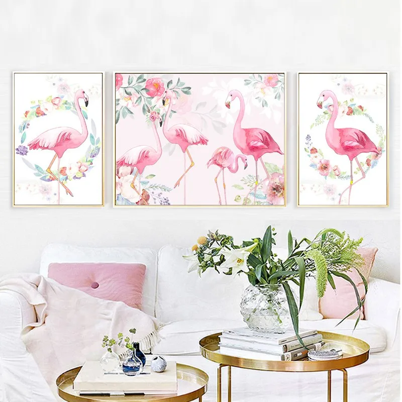 

EECAMAI Nordic Living Room Flamingo Full Diamond Painting DIY Mosaic Diamond Embroidery Crafts Christmas Gift Home Decor