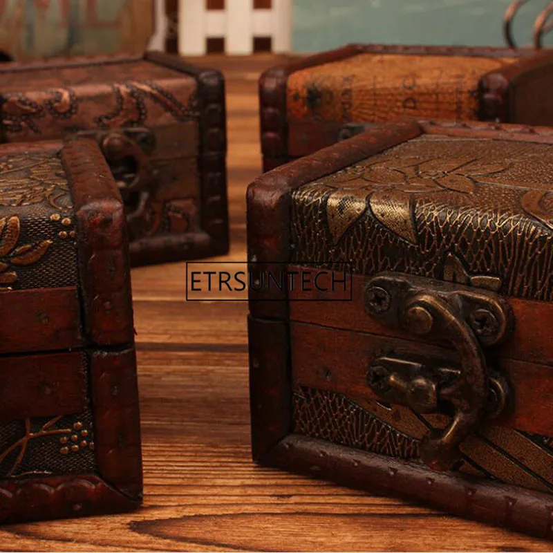 Mini Wooden Storage Box Case Jewellery Cufflinks Chest Small Gift Vintage Decoration 100pcs