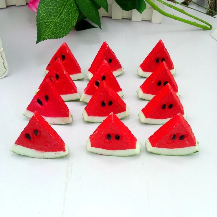 Food Watermelon Cutting Slice Fruit Vegetable Toys Model Simulation Educational Children Pretend Play House Toy 3pcs/set Fake