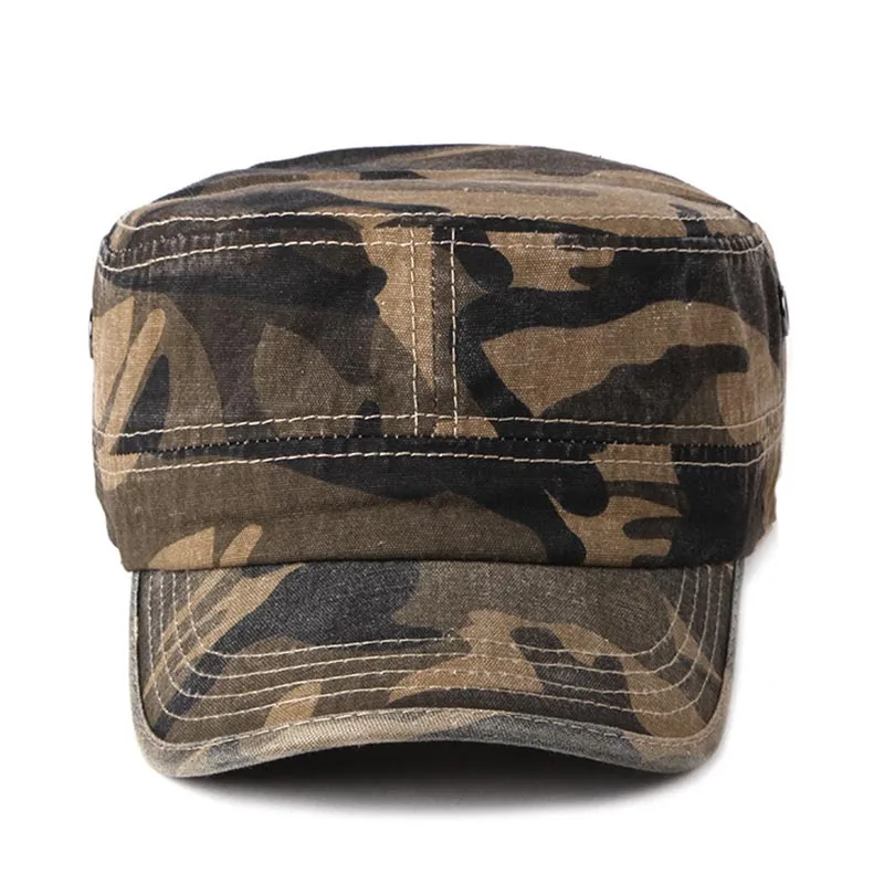 Military Hat Men Classic Camouflage Military Caps Army Cadet Hats Casual Cotton Adjustable Baseball Cap Flat Top Hat