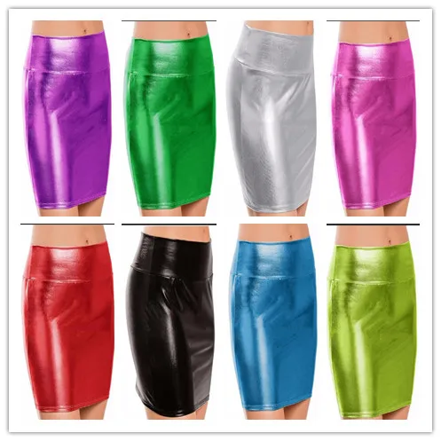 

New Sexy Micro Skirt Latex Faux Leather Skirt Tight Hip Slim Low Waist Pencil Package Hip Skirt