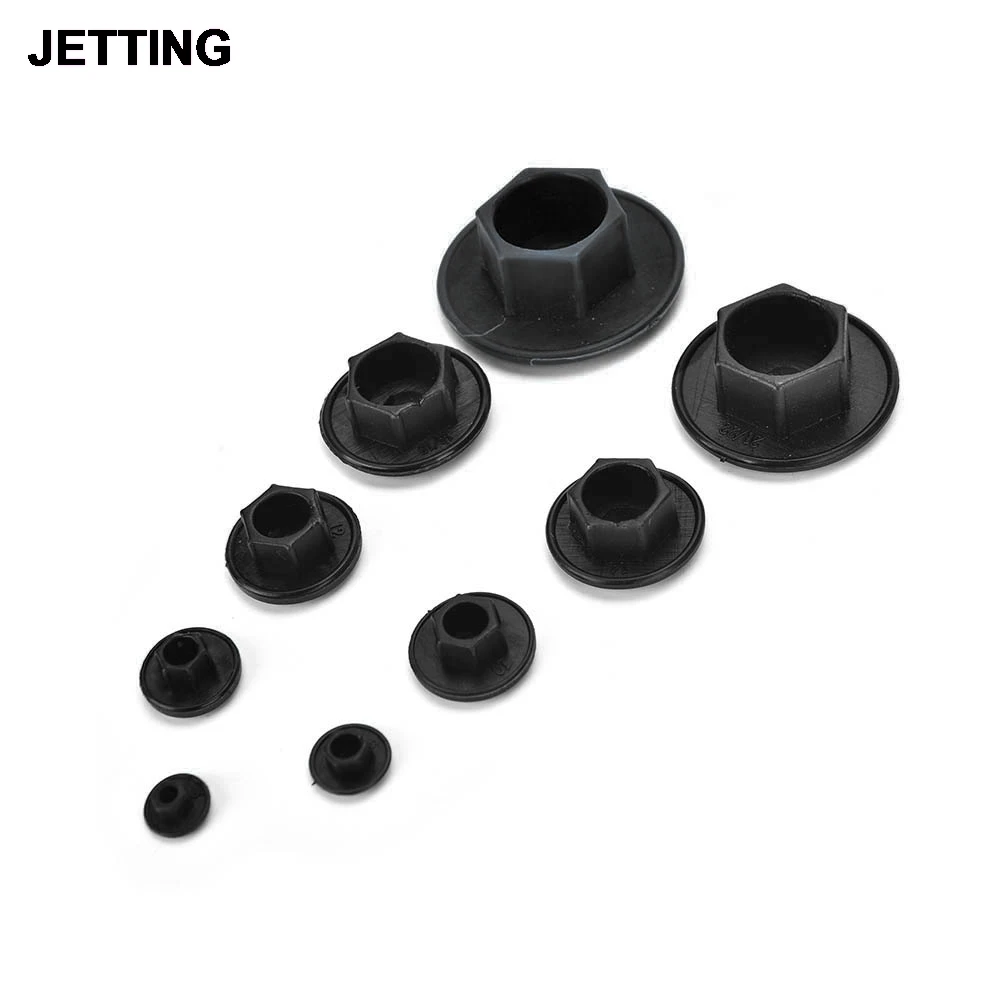 20Pcs Fasteners Screws Covers Caps Black Hex Bolt Screw Nut Hexagon Head Cover Cap Protector M5/M6/M8/M10/M12/M14