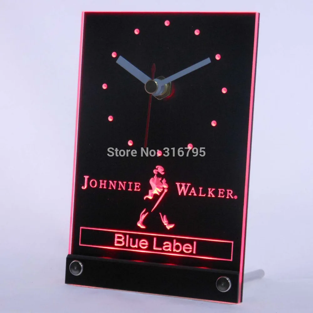 Tnc0116 جوني ووكر الأزرق تسمية ثلاثية الأبعاد LED الجدول مكتب على مدار الساعة #3