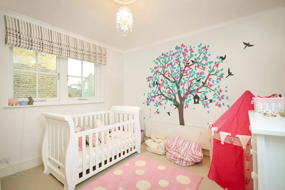 

Big Large Tree With Birds Wall Stickers E-co Friendly Vinyl Wall Decal For Kids Room Waterproof Wallpaper Home Decor Mural D979C