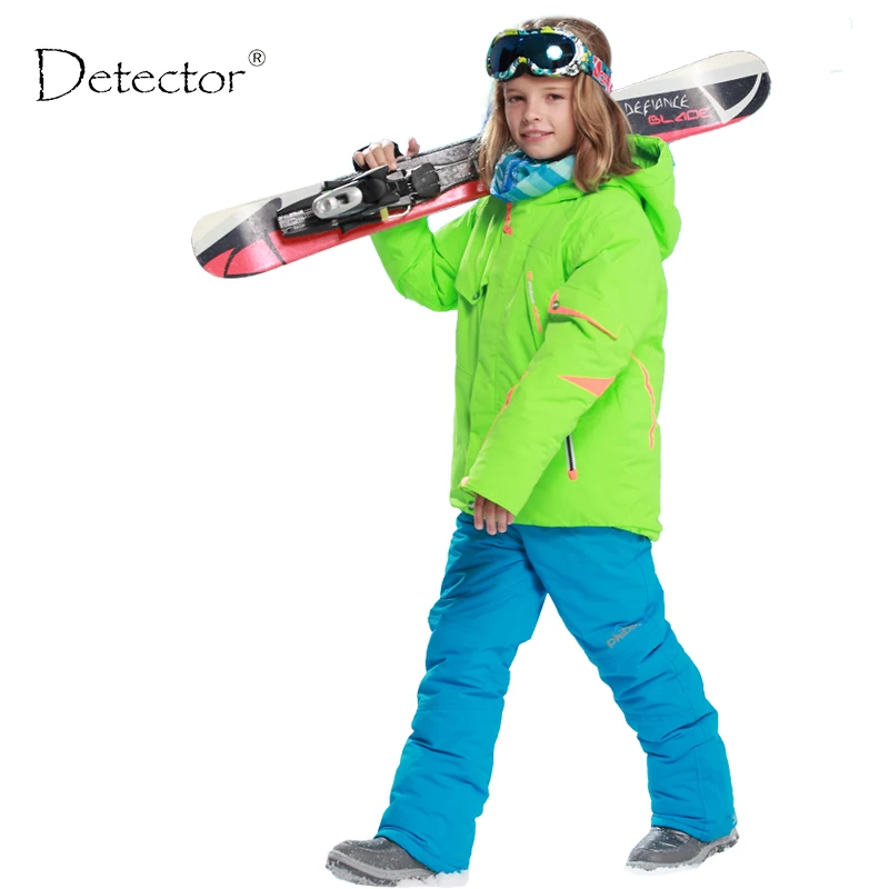 kids clothes winter ski suit windproof 5000ski jackets+pant kids' winter snow girls clothes boys clothes outdoor -20-30 degree