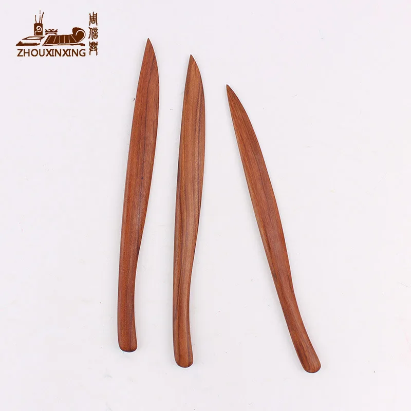 

1 Pieces Rosewood paper knife Willow shape Artwork knife calligraphy room accessories Auxiliary supplies painting supplies