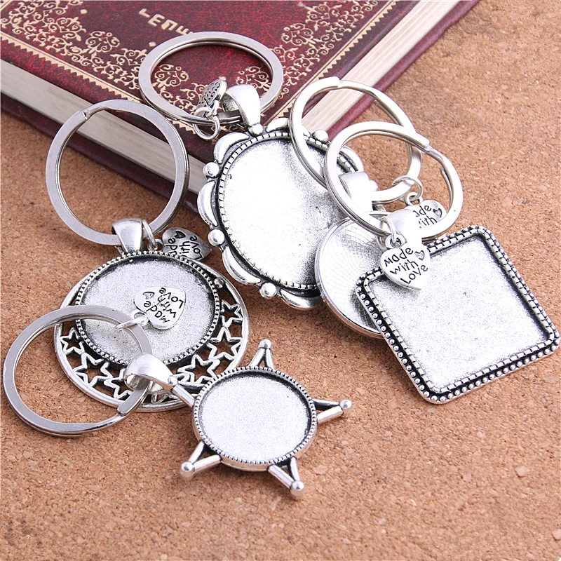 PULCHRITUDE 5 sztuk/partia metalowy brelok okrągły Cabochon ustawianie DIY Vintage Handmade breloczki do tworzenia biżuterii Y1001 — zdjęcie 6