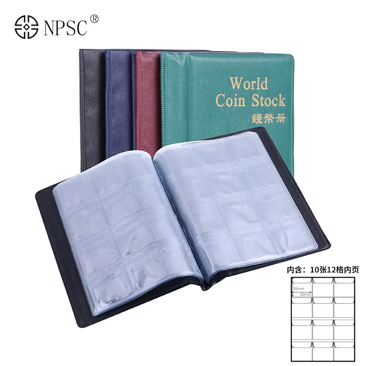 PVC Vertical Straight-in Small Coin Organizer Commemorative Coin Collection 120 Grids World Coin Stock