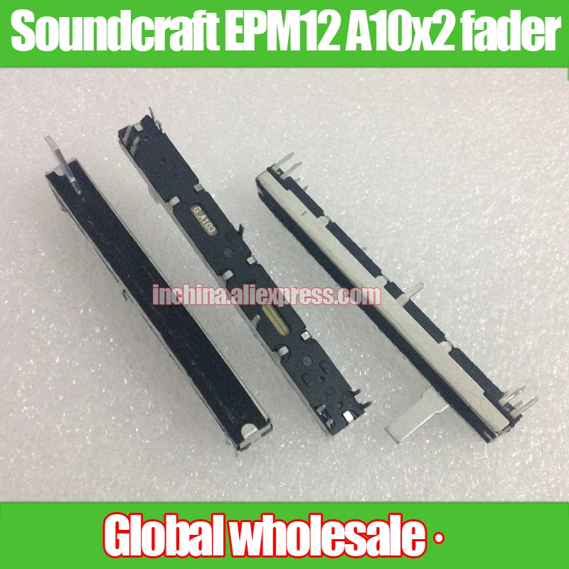 Soundcraft EPM12 믹서 스트레이트 슬라이드 전위차계 A10Kx2/생크 길이 15MM 스테레오 페이더 가변 저항, 4 피스