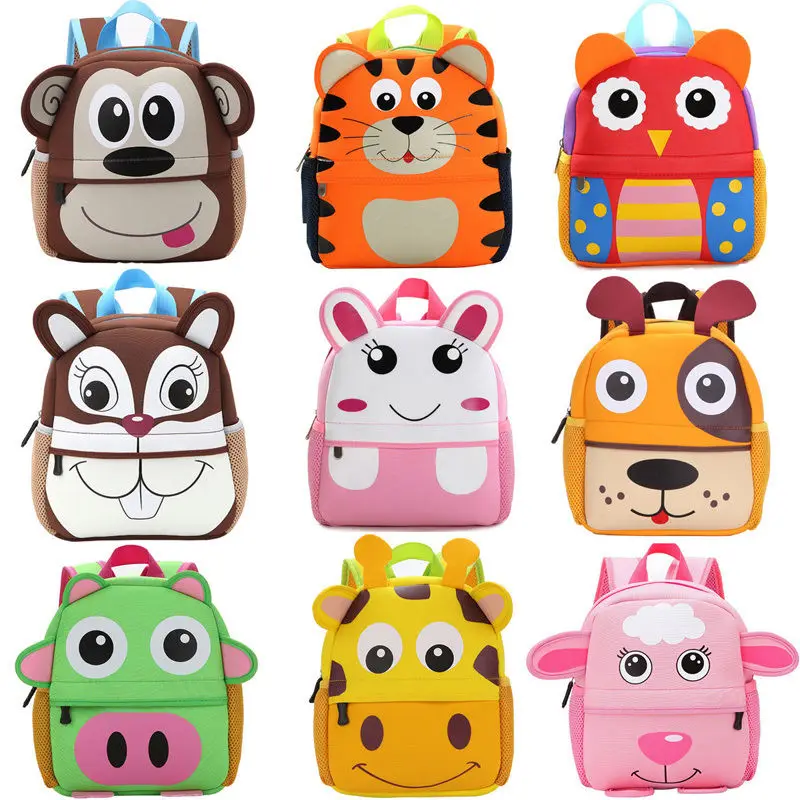 Cute Kids Toddler Backpack Kindergarten Schoolbag 3D Cartoon Animal Bag Storage Bags Books Hangable Container Organizer