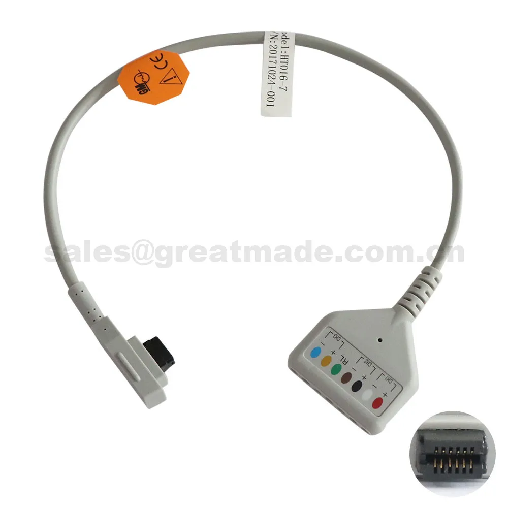 

compatible with GE SEER MC OEM 419598-007 Holter cable , 7-lead . 3 Channel , 80cm