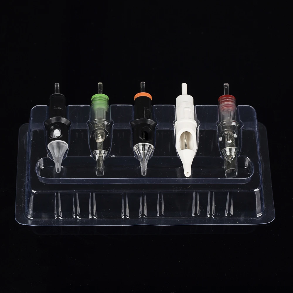 EZ Disposable Plastic Tattoo Cartridge Needles Holder Stand for Most Cartridge Tattoo Needles 24Pcs Tray Clear Color