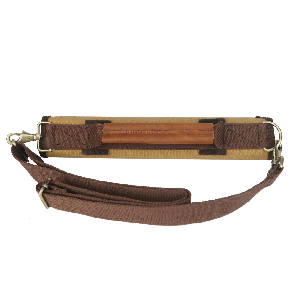 Tourbon Vintage Golf Club Carrier Holder Canvas & Leather Golf Bag Padded Protection Clubs Driving Range Storage Sleeves Bag