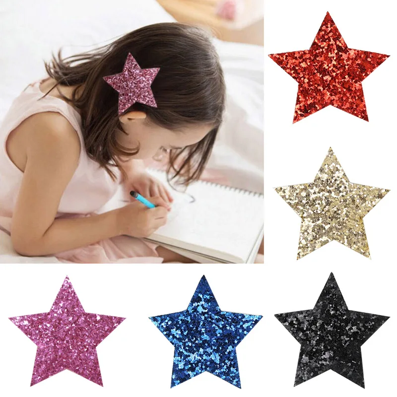 6pcs Children's cute princess fashion hairpin five-pointed star girl tiara pupils side clip hairpin hair accessories