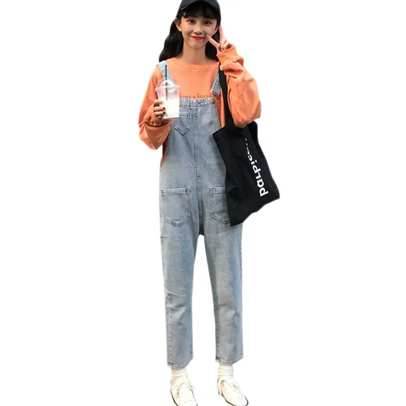 

Casual Bibs 2019 Women Jeans Spring and Summer Newest Female Jumpsuit Casual Nine Points Womens Jeans Overalls Loose Pants