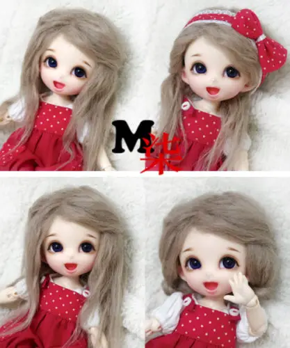 New 1/12 1/8 1/6 1/4 1/3 12cm 14cm BJD Plush fabric wig Milk Coffee For PukiFee lati Doll Antiskid DD MSD MDD DY BJD Doll Wig