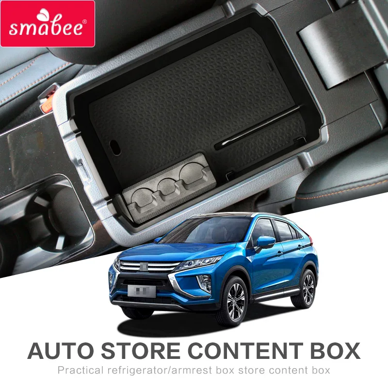 

Smabee Car Central Armrest Storage Box for MITSUBISHI ECLIPSE CROSS 2018 2019 Tray Stowing Tidying Interior Accessories