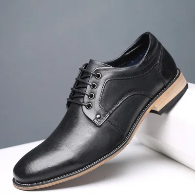 2025 Men\'s Genuine Leather Shoes Extra Size 11 12 13 Top Head Leather Brand Dress Shoes Europe America Style Man Business Shoes