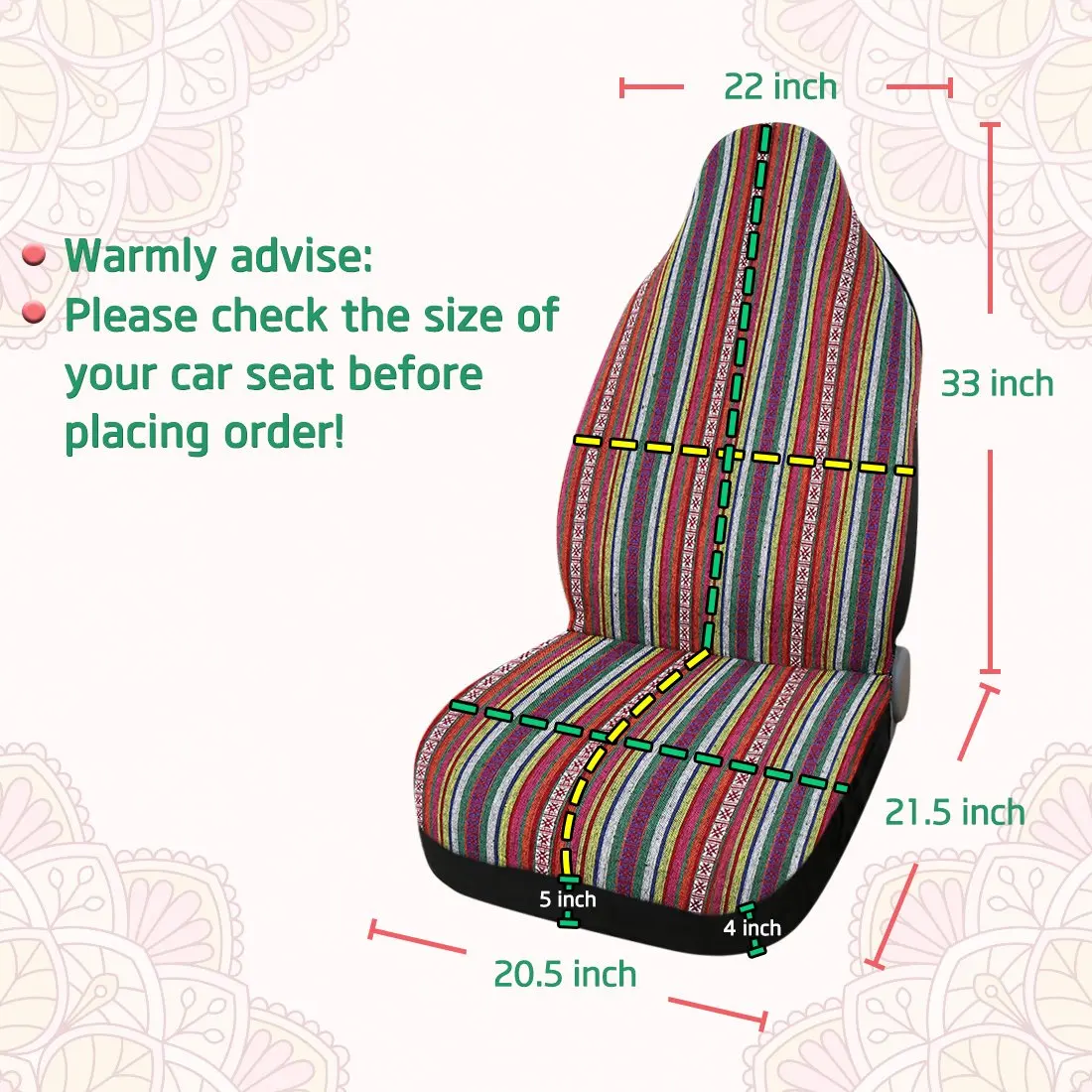 UXCELL 1 Pcs Universal Baja Blanket Bucket Seat Cover Wear Resistant Protector For Car Truck SUV Colorful Seat Decoration COVER