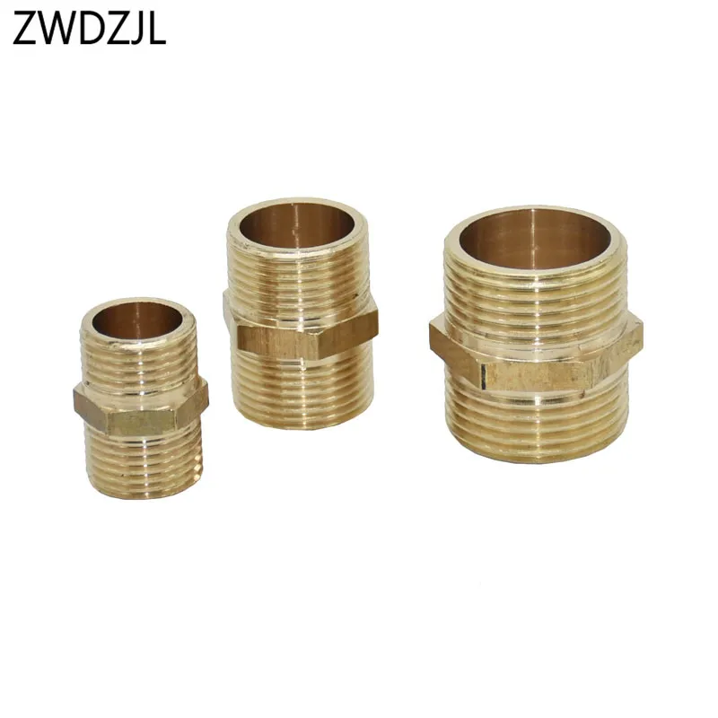 

Copper Male G1/2 G3/4 G1 Thread connector Brass metal threaded water pipe connector Pipe Hex Nipple Fitting 10pcs