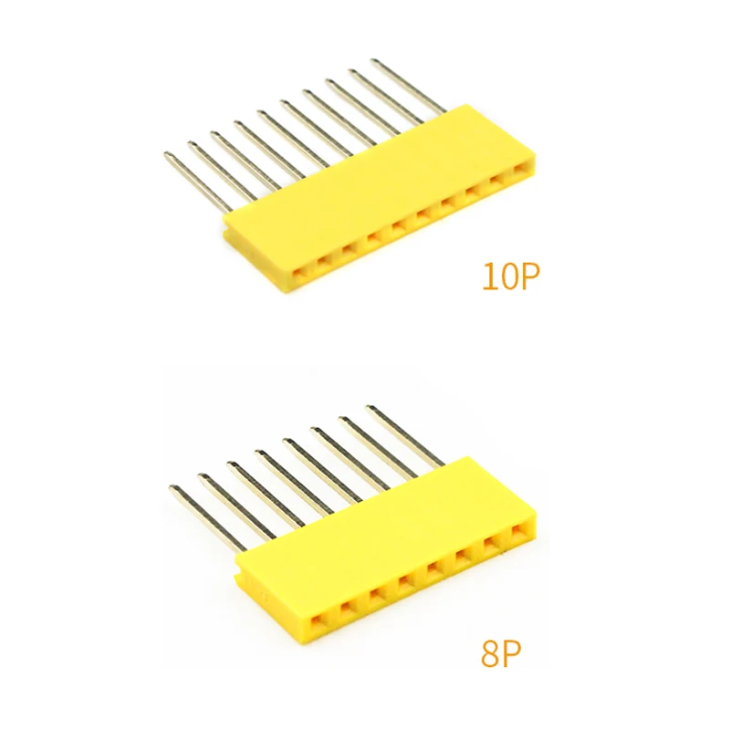 60pcs Colored 2.54mm Single Row Straight Pin Header Female Socket 11mm Long Pin PCB Connectors