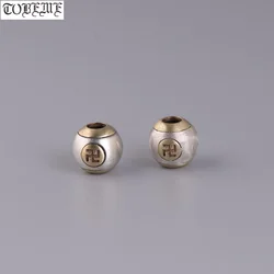 Handmade 925 Silver Fengshui Wanzi Symbol Bead Buddhist Wanzi Symbol Bead Good Luck Bead DIY Jewelry Findings