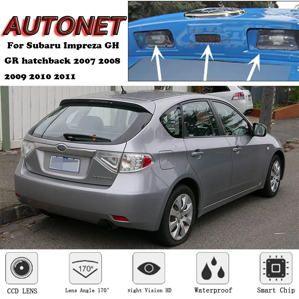 Kamera cofania AUTONET do subaru impreza GH GR hatchback 2007 2008 2009 2010 2011 kamera noktowizyjna kamera na tablicę rejestracyjną