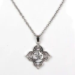 1Pcs Filigree OHM OM AUM Buddha Lotus pendant necklace, Buddhist, yoga necklace