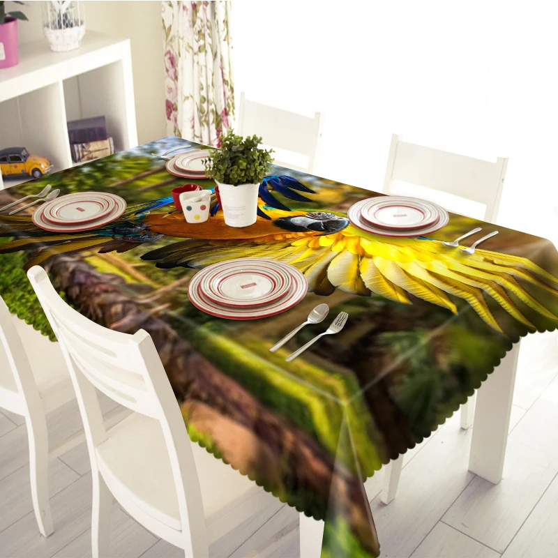 Waterproof Rectangular and Round 3D Tablecloth, Wedding Table Cloth, Merry Christmas, Sea Beach, Blue Sky Pattern, Thicken Cloth