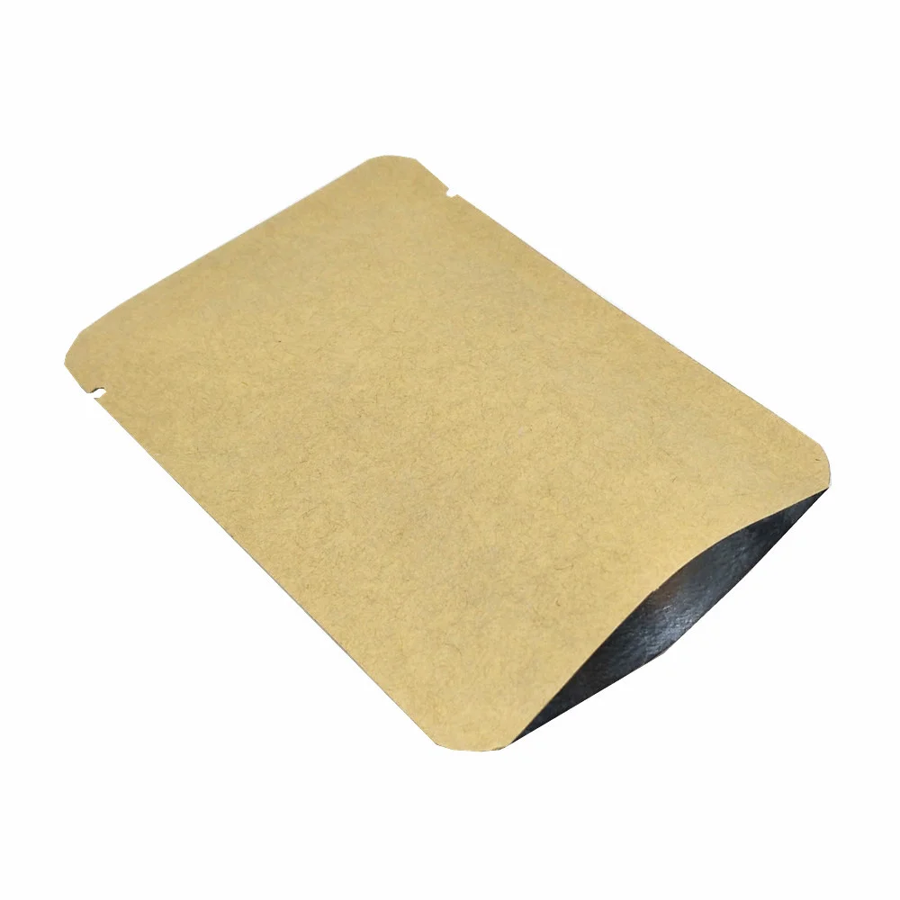 

Heat Sealing Kraft Paper Vacuum Pouch Open Top Aluminum Foil Candy Tea Packaging Bags Food Storage Round Corner Mylar Bag 8*12cm