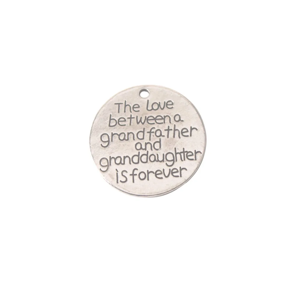 10PCS The Love between grandfather and granddaughter is forever charms pendant #95320