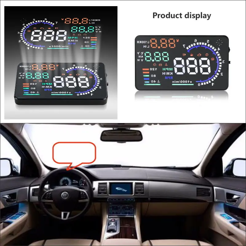 For Jaguar XF/XJ/XE/XJR 2015-2024 Car HUD Head Up Display Auto Professional Electronic Accessories Windshield Projector Alarm