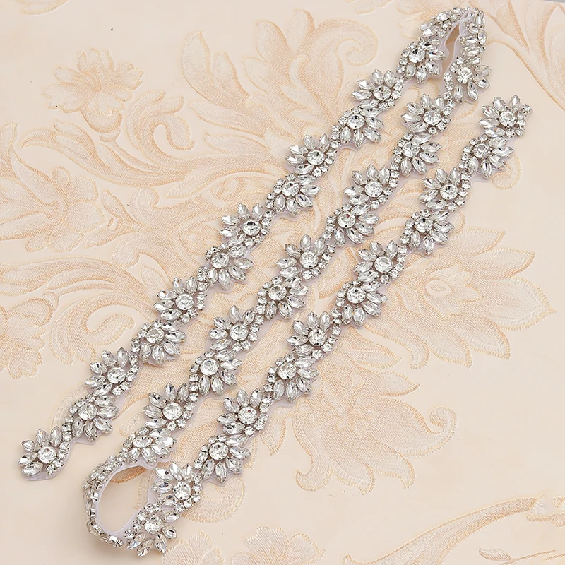 YANSTAR 2CM*10Yards Rhinestones Trim For  Wedding Dresses Belt  Rhinetones Clear Bead Crystal Sewing On DIY Bridal Sashes YS816