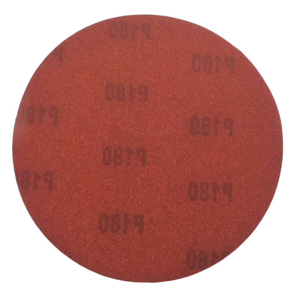 10 CHIẾC 7 Inch180MM Ôxít Nhôm Đỏ Giấy Nhám Chà Nhám Đĩa Móc và Vòng năm 120 đến năm 320 Xay