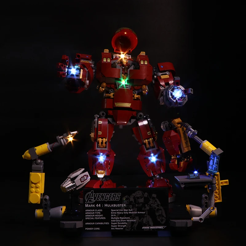 

Led Light Set For Lego 76105 Compatible 07101 the Iron Man Hulkbuster Set Building Blocks Bricks Toys(LED light+Battery box)