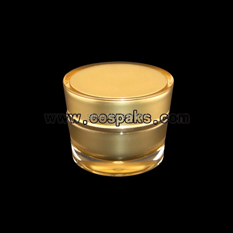 

500pcs JA30 10ml gold empty cream jars wholesale, 10g gold jars for cosmetics , empty gold color acrylic bottle 10ml