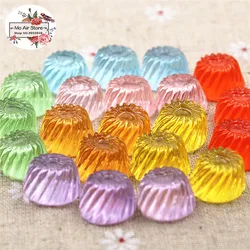 20PCS 10x17mm multicolor round transparent candy Resin Flatback Cabochon Miniature Food Art Decoration Charm Craft