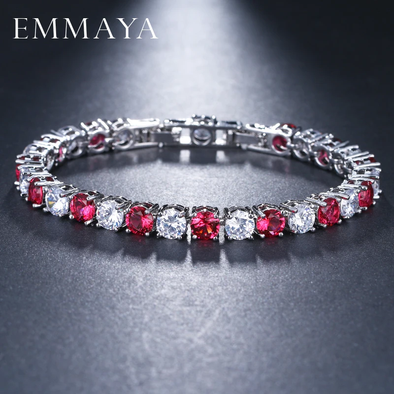 EMMAYA Charming Round Crystal Bracelet Hand-set Micro Inlay Craft AAA+ CZ Wedding Bracelet Bijouterie For Women