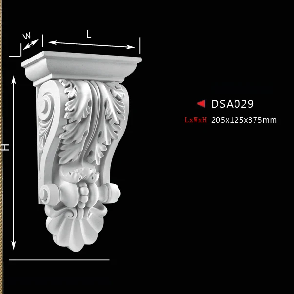 

PU Fireplace Mantel Corbel Ornament Polyurethane Entrance Decor Portal Decorating Components Wall Corner Moulding Cornice