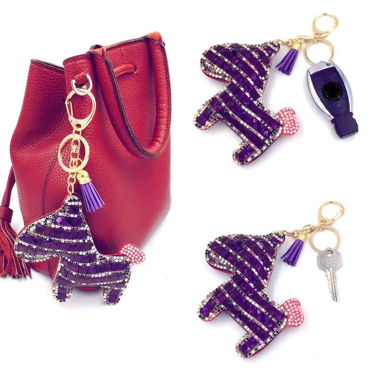 Cute Little Horse Pony Animal Key Chain Strass Keychain For Women Creative Gift Charm Porte Clef 