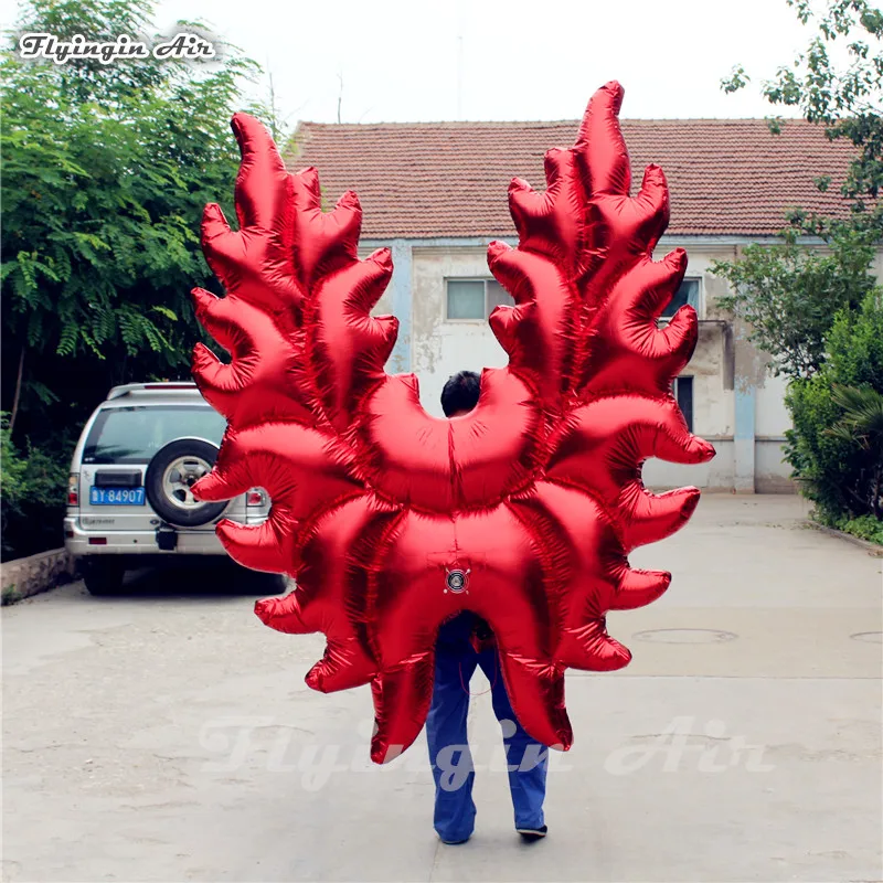 Luxury Shiny Wearable Inflatable Angel Wings 2m Height Parade Performance Walking Wing for Fashion Show