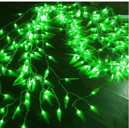 4M X 0.6M Holdiay Lichten Fiestas Groen Blad Navidad Gordijn String Lucs Led Licht Kerst Decoraties Voor Huis ac 110V-240V